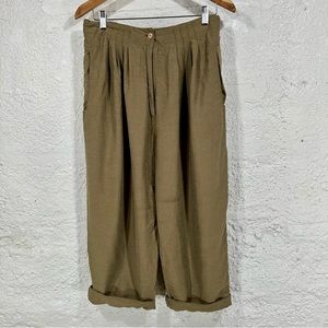 Vintage French Viscose Wide Leg High Waist Pants